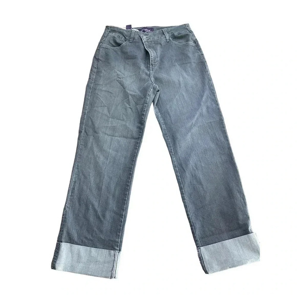 Not Your Daughter's Jeans Women's Gray Straight Leg Mid Rise Jean Size 12 - Picture 1 of 5